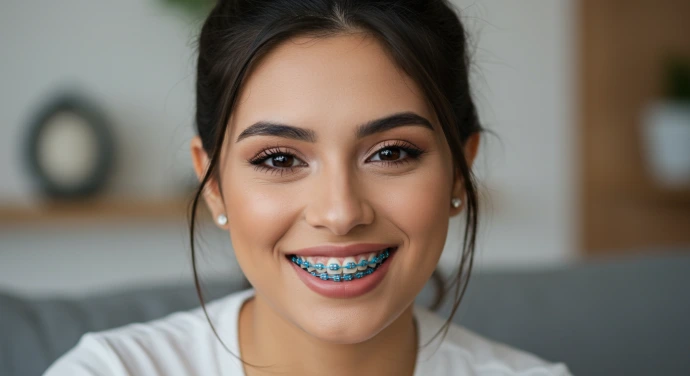 Mujer sonriendo con brackets - Zapopana