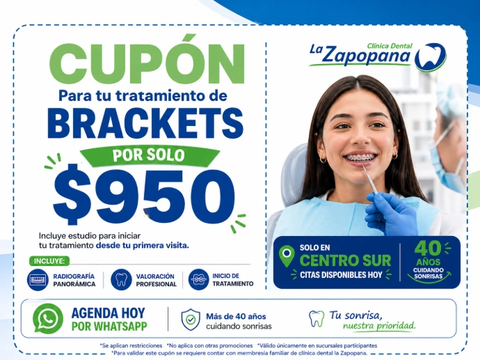 Cupon promocional brackets 950 pesos